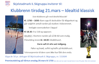 Klubbrenn 21.mars klassisk idealtid